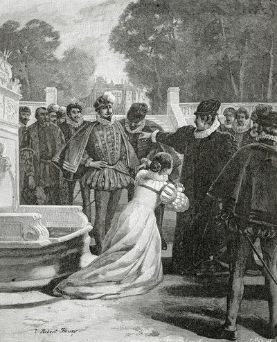 Queen Elisabeth and the Earl of Leicester, 19th Century by Tony Robert Fleury